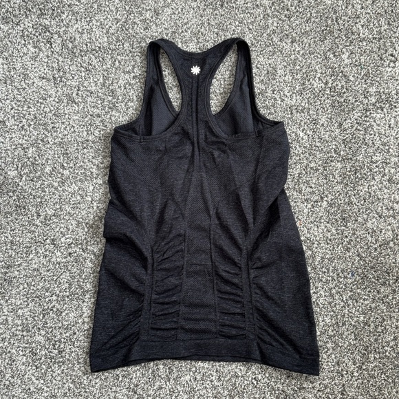 ATHLETA FAST TRACK RUCHED SEAMLESS CHARCOAL GRAY TANK TOP~SMALL - Picture 5 of 5